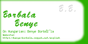 borbala benye business card